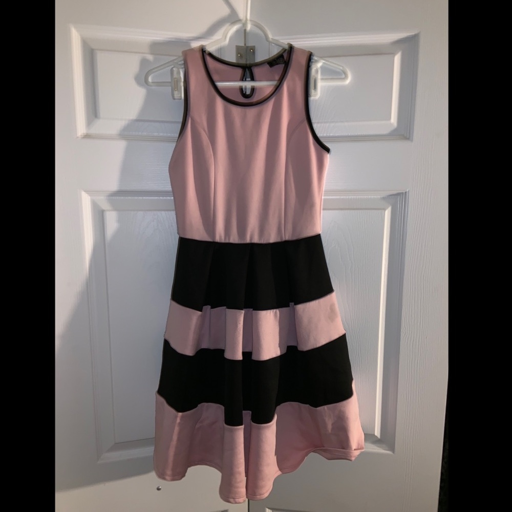 Pink and black dress